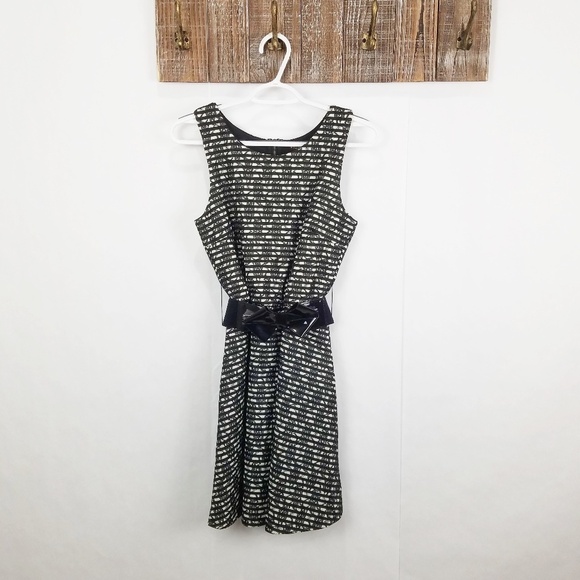 HeartSoul Dresses & Skirts - HeartSoul Dress XS Striped Sleeveless Fit n Flare Mini with Lace Overlay